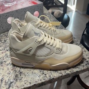 Off-white Jordan 4 sail BRAND NEW NEVER WORN SIZE 13 in mens and 14.5 in womens